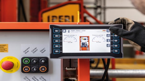Störungen werden über Lichtsignale am Hydraulikaggregat, sowie auf dem Display angezeigt und können so schnell identifiziert und vor Ort behoben werden<br/>