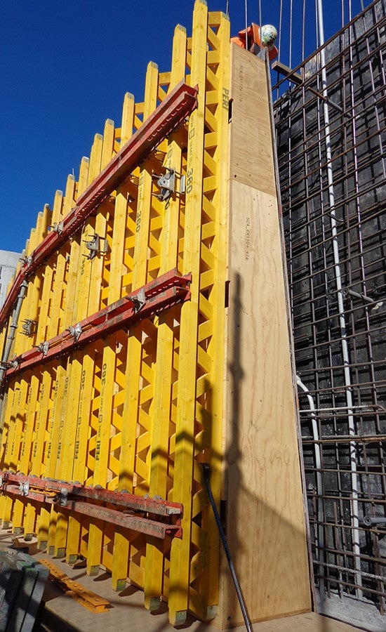 VARIO wall formwork with block-out attached<br/>