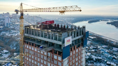 Темп строительства ЖК Символ 6-7 дней на 1 этаж.