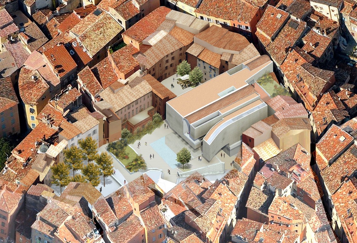 Vue de l’emplacement de la future médiathèque dans le vieux Grasse