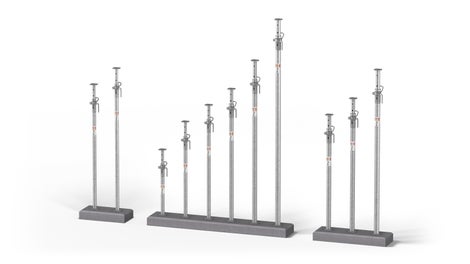 The galvanized tubular steel slab prop from PERI with up to 50 kN load-bearing capacity