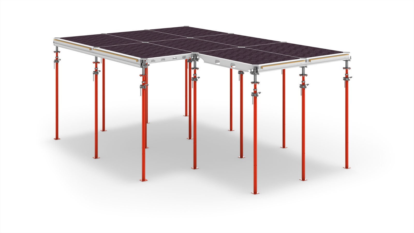 Prilikom izrade oplate ploča ALPHADECK neophodna su samo tri elementa: panel, padajuća glava i podupirač.