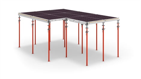 Prilikom izrade oplate ploča ALPHADECK neophodna su samo tri elementa: panel, padajuća glava i podupirač.