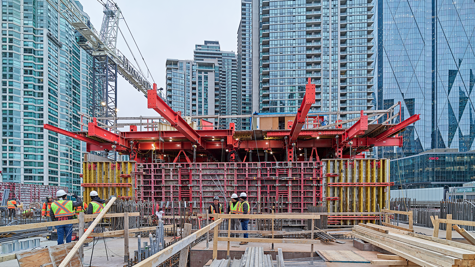 One Yonge are residential towers that are 65, 105 and 92 storeys tall respectively.