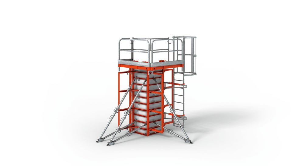 Mit der QUATTRO lassen sich quadratische und runde Säulenformate effizient realisieren, dank einfacher Elementverbindungen und der Versetzungsmöglichkeit als komplette Einheit<br/>