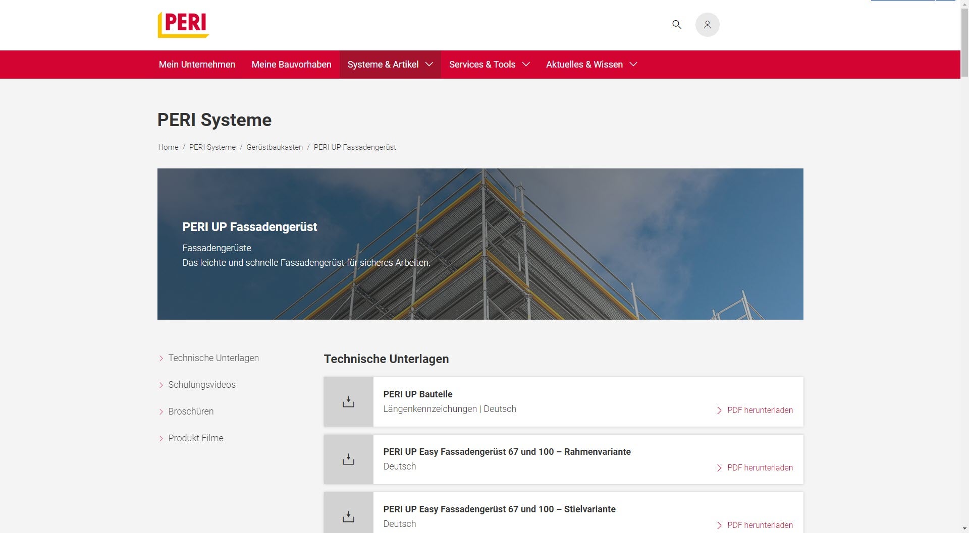 my PERI Produktseite