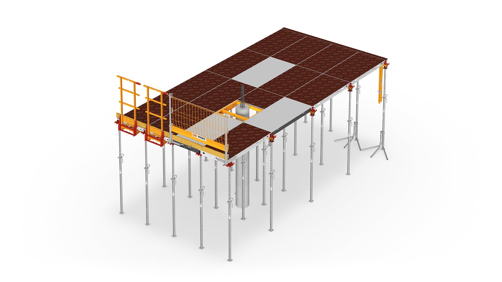 The multifunctional, aluminium and polymer-based SKYMAX slab formwork system offers a wide range of adaptable combination options.