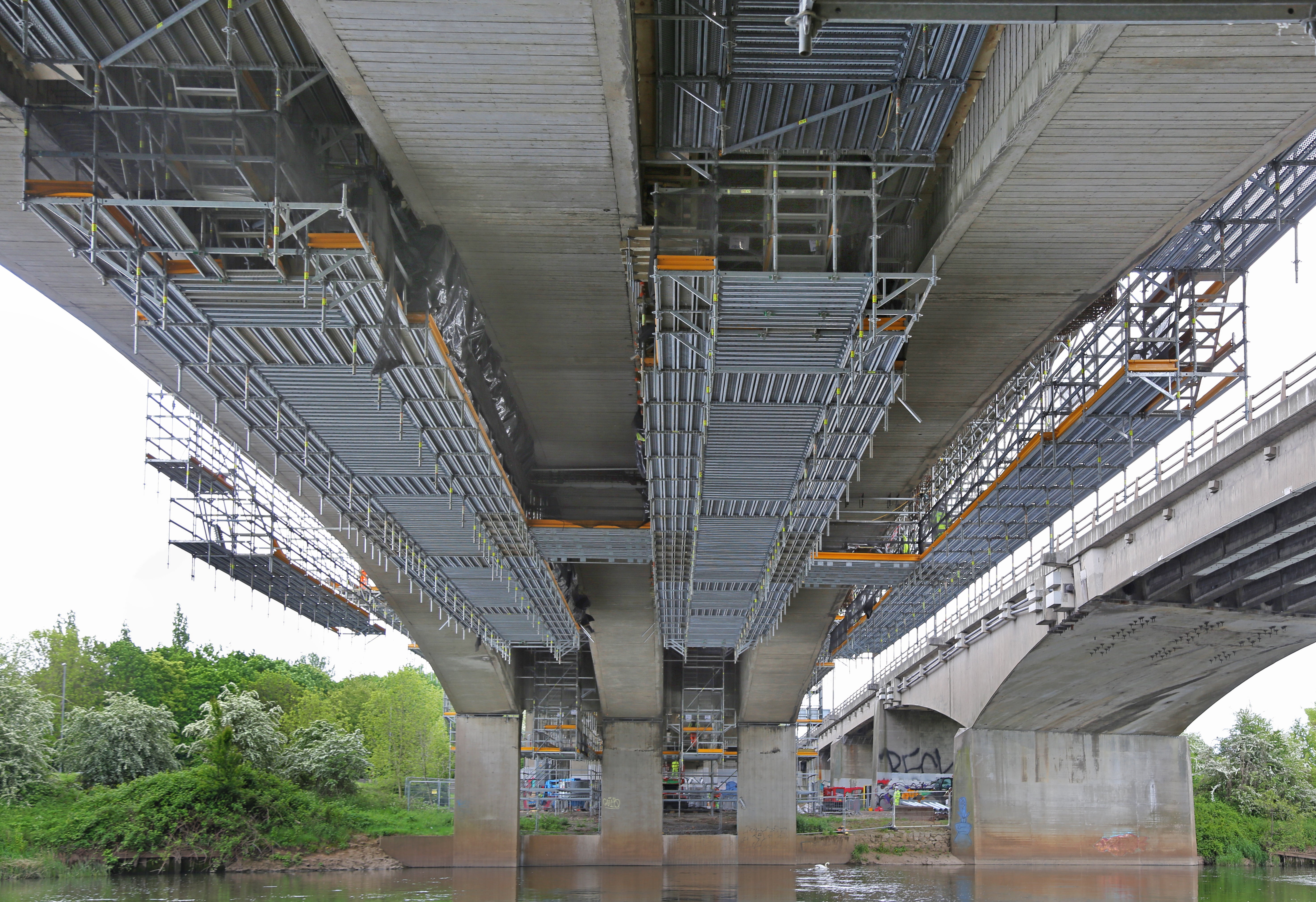 The A52 Clifton Bridge, a major National Highways upgrade project in Nottingham, is a complex structure, which required repairs inside and underneath the bridge to strengthen the concrete.