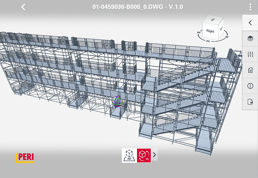 vista previa en diseño 3d de andamio