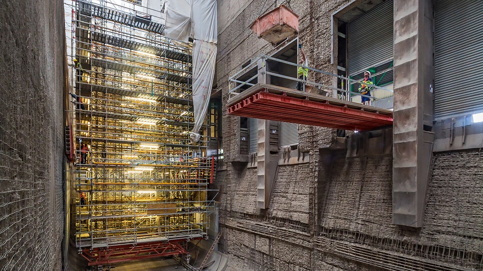 PERI Ingenieure boten ein wirtschaftliches Gesamtkonzept zur Betonsanierung und -ertüchtigung des Berliner Müllbunkers mit reduzierten Stillstandszeiten.