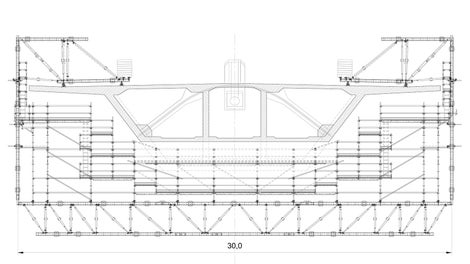 Przekrój poprzeczny wózka rusztowaniowego