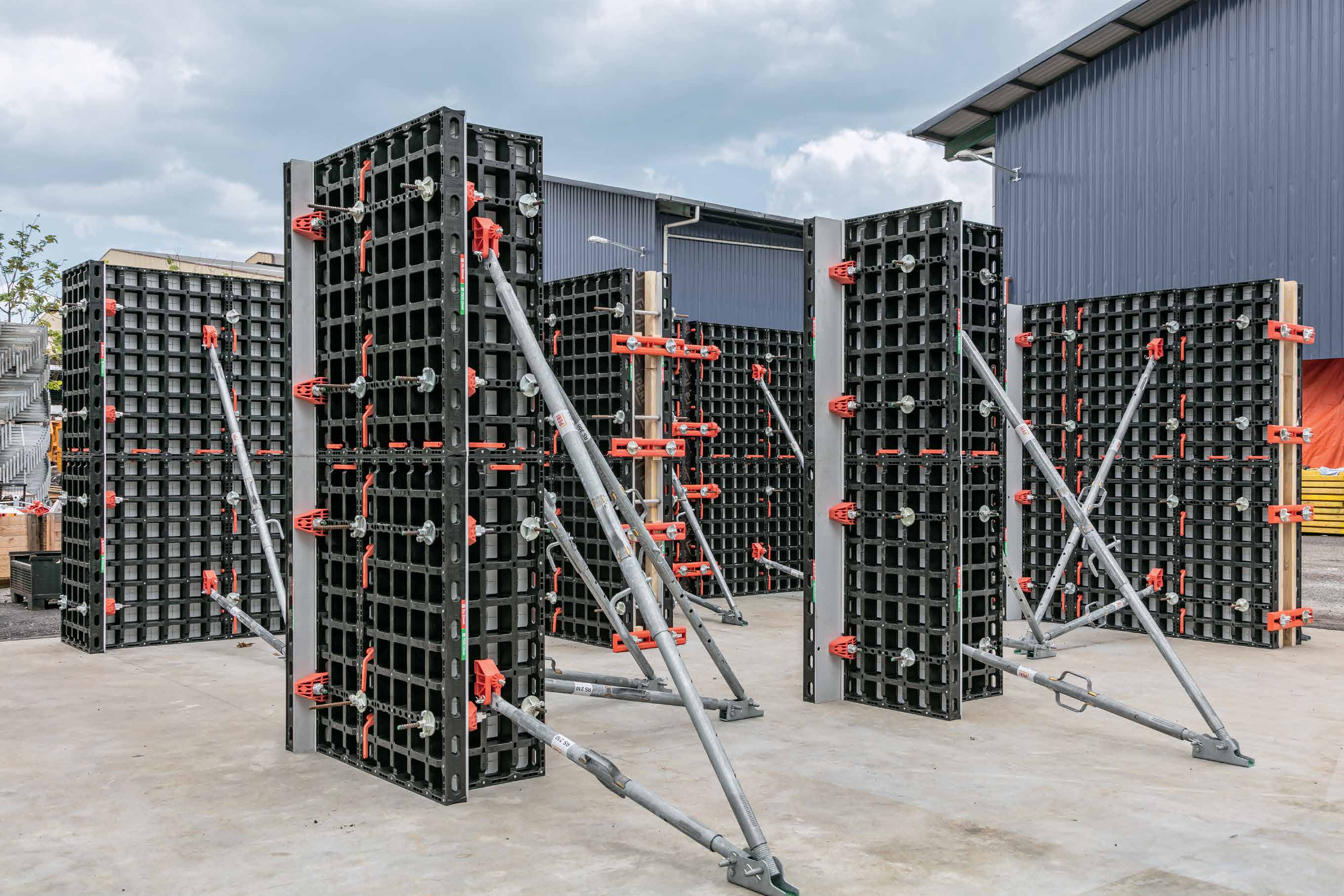 DUO in action! Our modular formwork system set up for efficient and accurate wall and column construction.