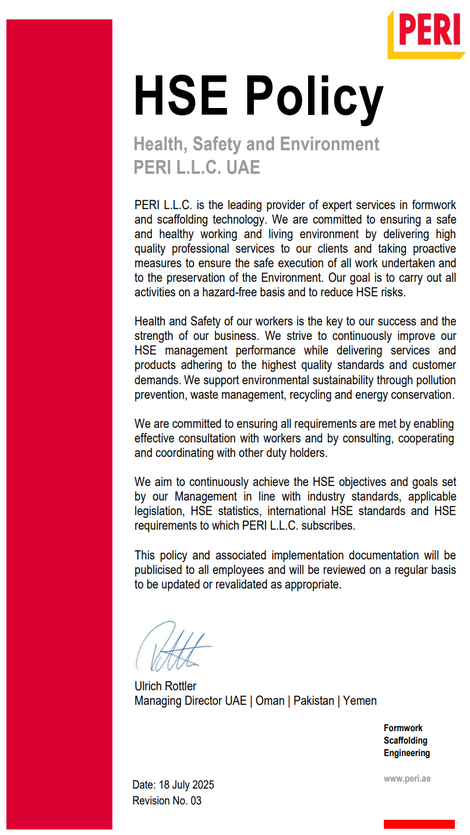 PERI HSE Policy Rev. 03