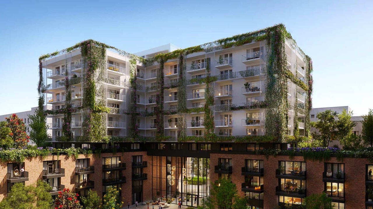 “Metrodom Green”的效果渲染图清晰展示了项目建成后，绿植将如何环绕整栋建筑。