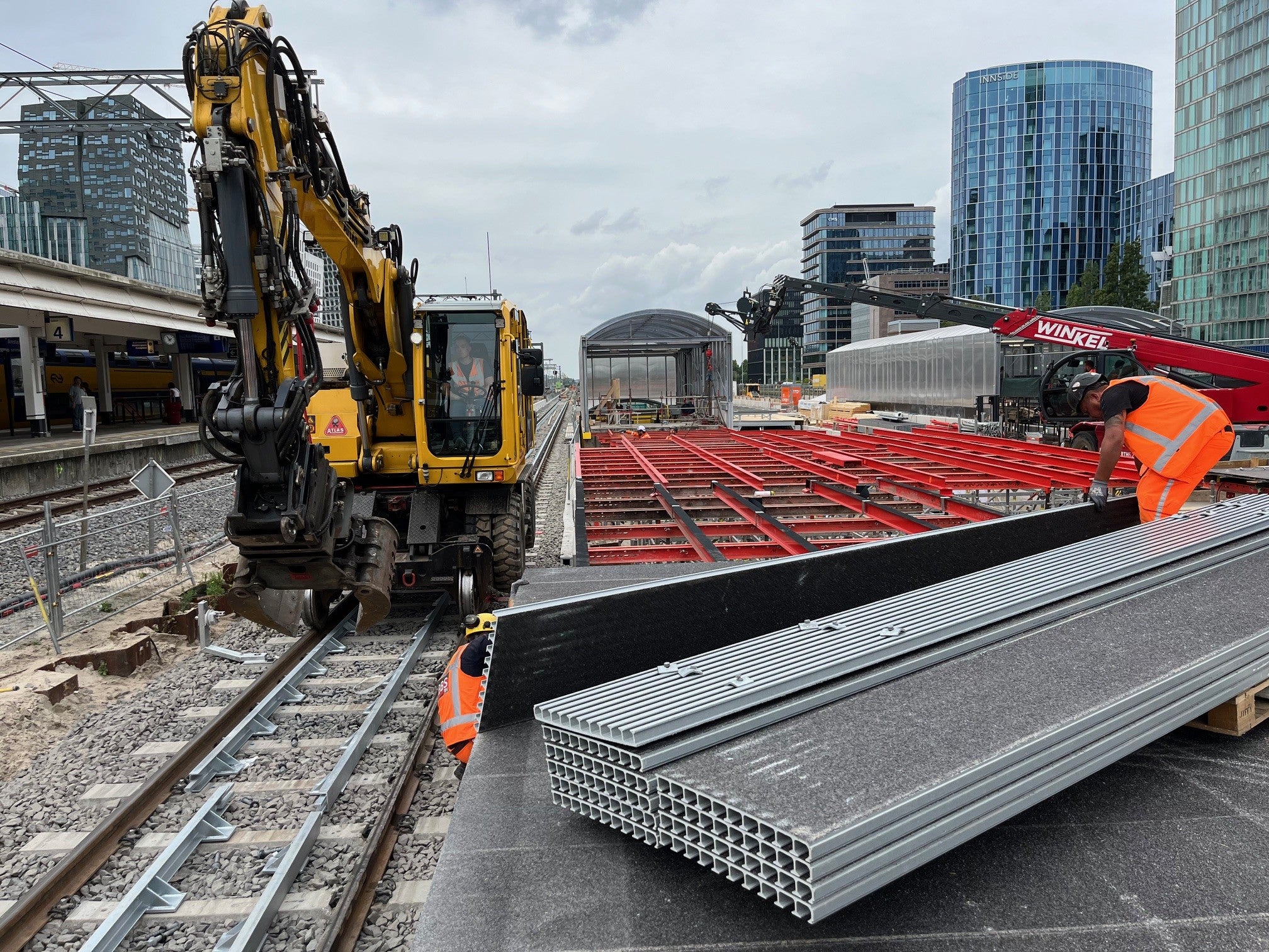 Krafton toegepast bij het treinstation