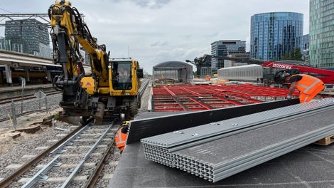Krafton toegepast bij het treinstation