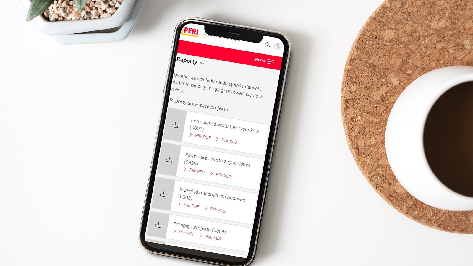 portal myPERI - utwórz nowy dokument zwrotu lub edytuj istniejący.<br/>