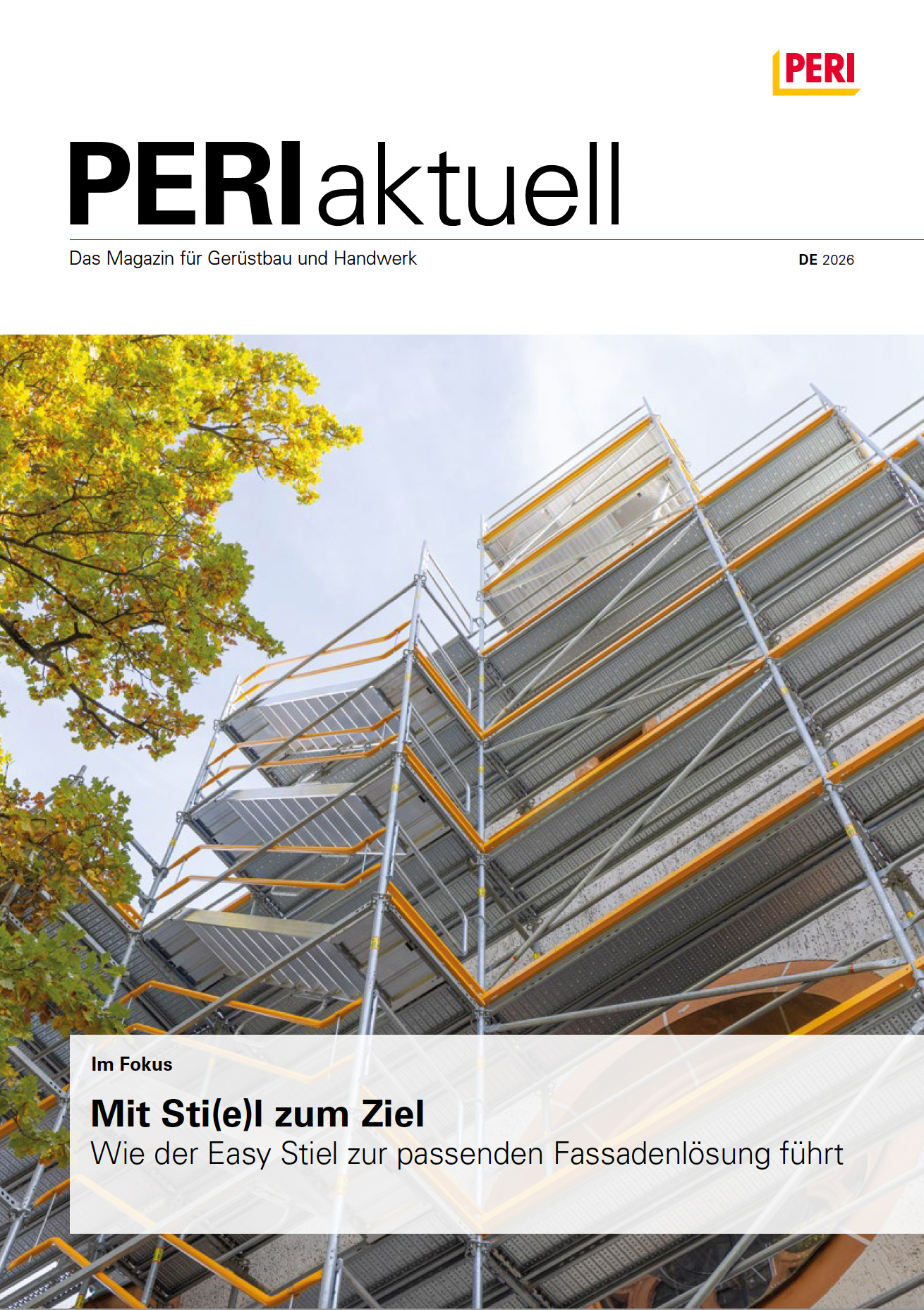 Cover zur Ausgabe Gerüst 01-2026 des Magazins PERI aktuell