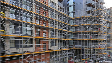 Scaffolding used on Payne Road.