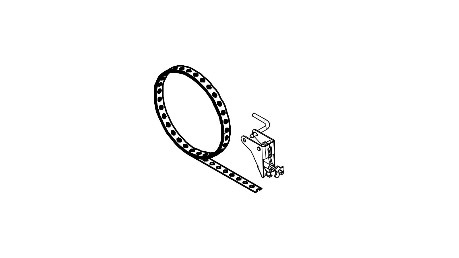 Tendeur et bande perforée pour un ancrage peu encombrant dans la tranchée