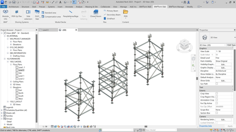 Ein Projekt mit PERI UP Stütztürmen in Autodesk Revit.