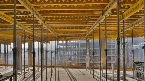 Stropní bednění MULTIFLEX bylo nasazeno i u členitých stropů.