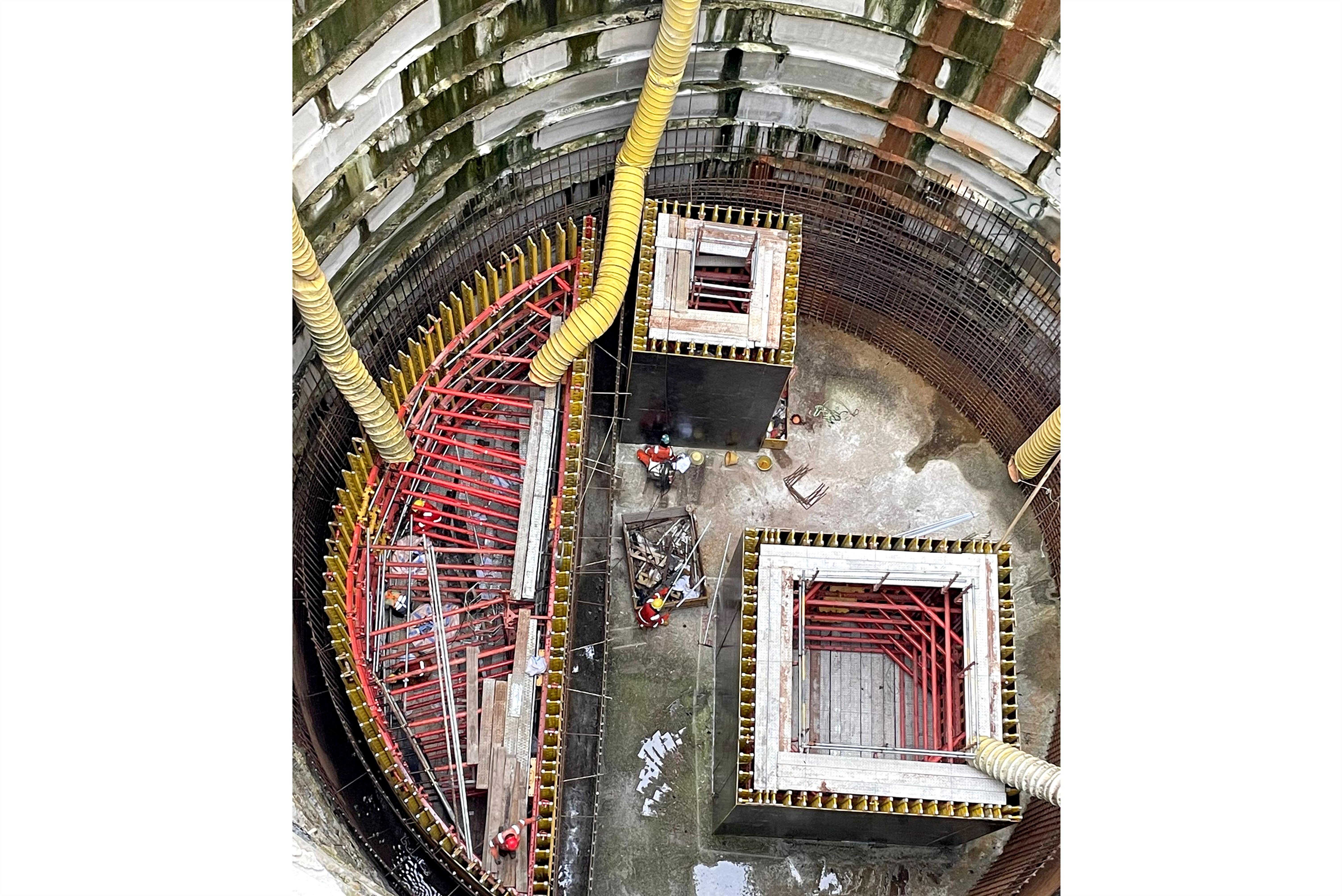 On-going concrete pouring