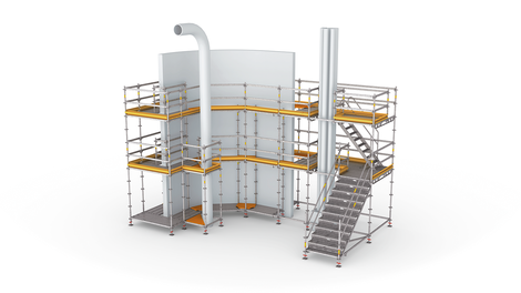 Безопасная работа на любой высоте за счет высокой технологичности системы PERI UP Flex.