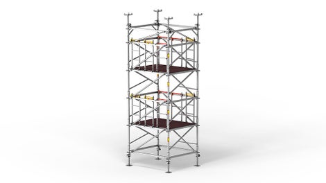 Опорная башня с интегрированной системой безопасности на протяжении всего процесса монтажа и демонтажа.