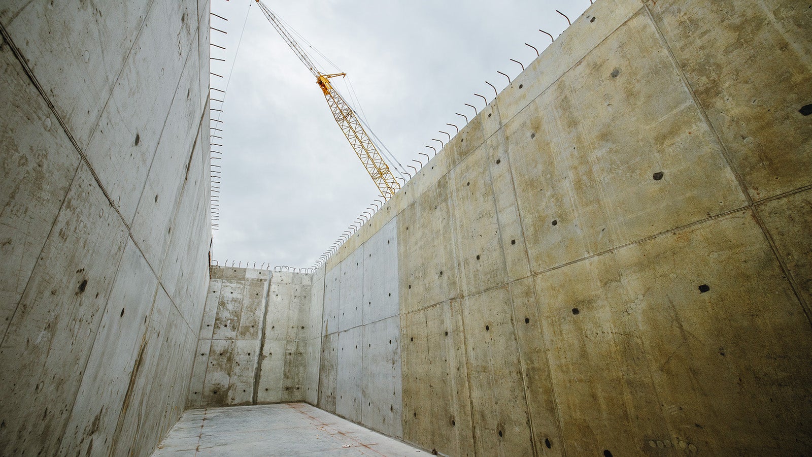 Empty vault prior to water testing.