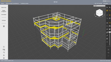 Dans l&#039;outil Scaffold Estimation Tool, vous créez votre échafaudage par glisser-déposer. Les tours, les accès et les autres éléments de l&#039;échafaudage sont simplement placés, tournés et modifiés dans la vue 3D.<br/>