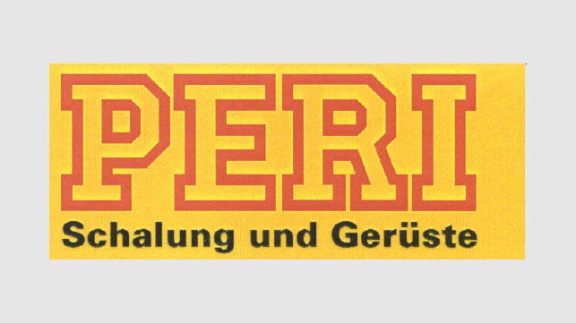 <p>PERI logo se prilagođuje: tekst "oplate i skele" ističe se na žutoj pozadini te podsjeća na prvi crno-žuti PERI logo.</p><br/>