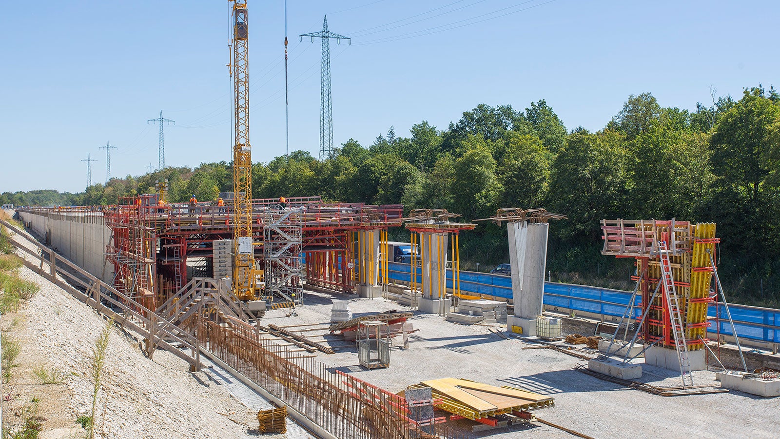 Baustellenübersicht des Galerieschalwagen