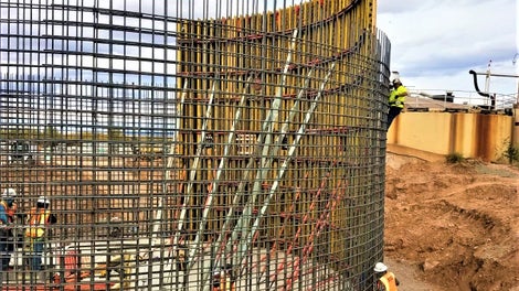 Each tank has an inside diameter of 55‘, with 18“ thick walls that are 34‘ tall.