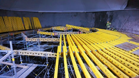 Kuppel til råtnetank forskales