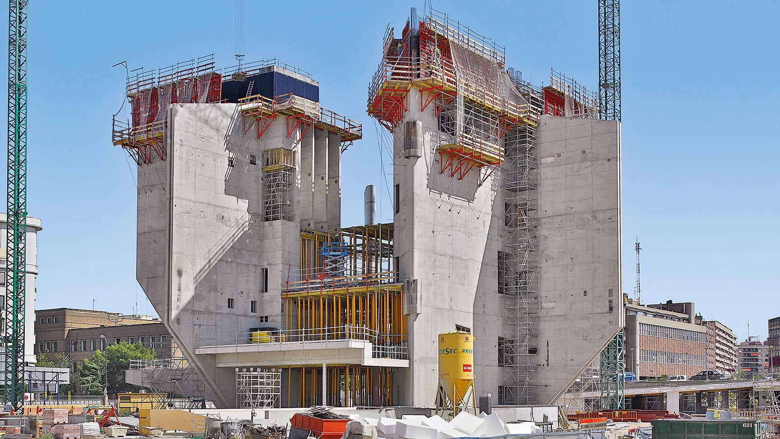 The CaixaForum in Zaragoza resembles a sculpture and serves as a cultural meeting place.