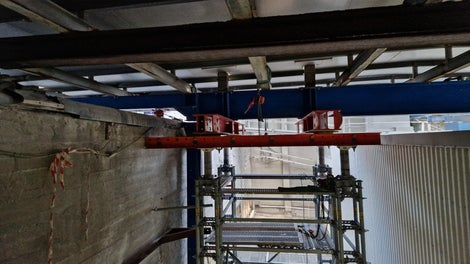 Understøttelse av eksisterende stålkonstruksjon