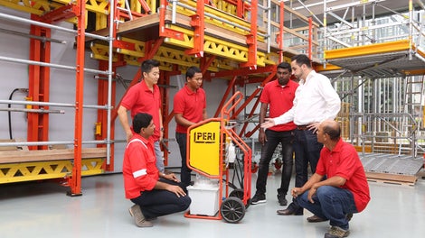 Our Training program includes both general product training and seminars with customized content. We support our customers with training on the latest formwork and scaffolding technologies, safe working processes and efficient construction methods.