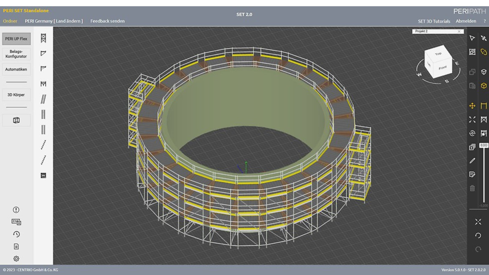Calcular de forma rápida e fácil os requisitos de material para soluções de andaimes