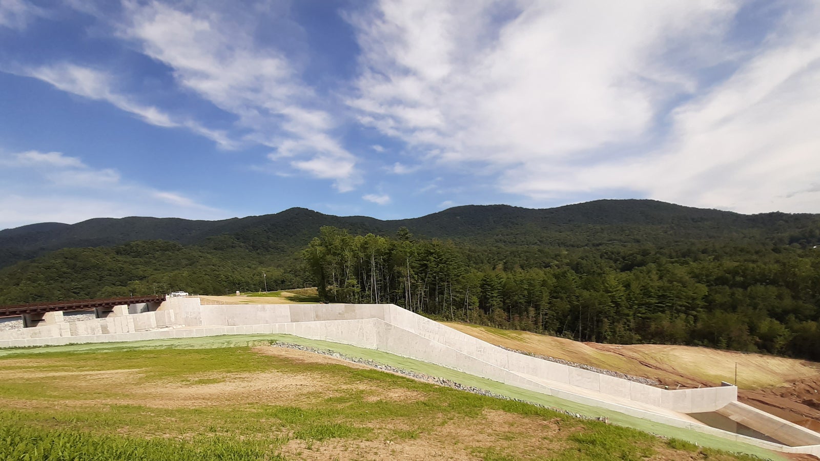 The new North Fork Reservoir spillway ensures the safety of Asheville residents from flooding due to excessive rainfall.