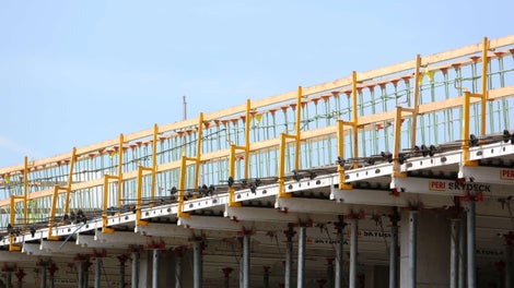 SKYDECK Beams have "teeth" pre-installed on them, so panels are simply dropped onto the beams and stay in place