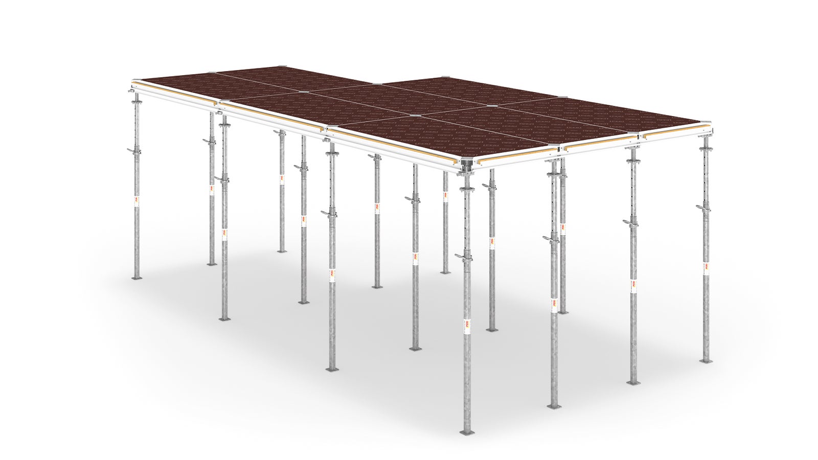 Το σύστημα ALPHADECK της PERI αποτελείται από τρία μόνο βασικά εξαρτήματα: Πανέλα, κεφαλή Drophead και ορθοστάτες.