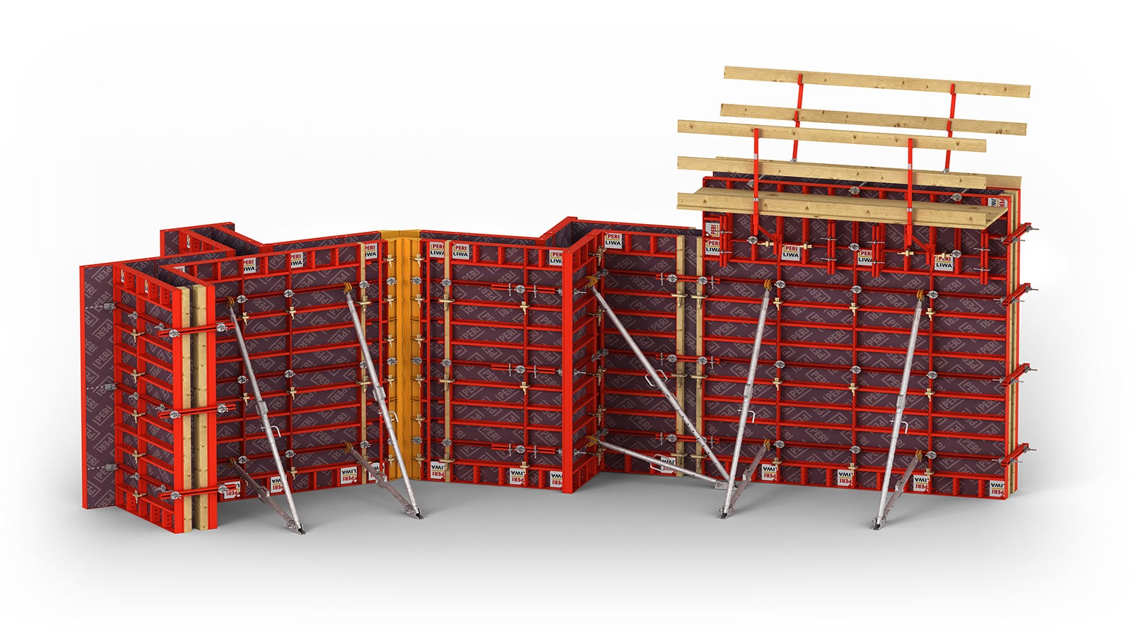 Encofrado de muro ligero con solución de esquinas inteligentemente diseñada