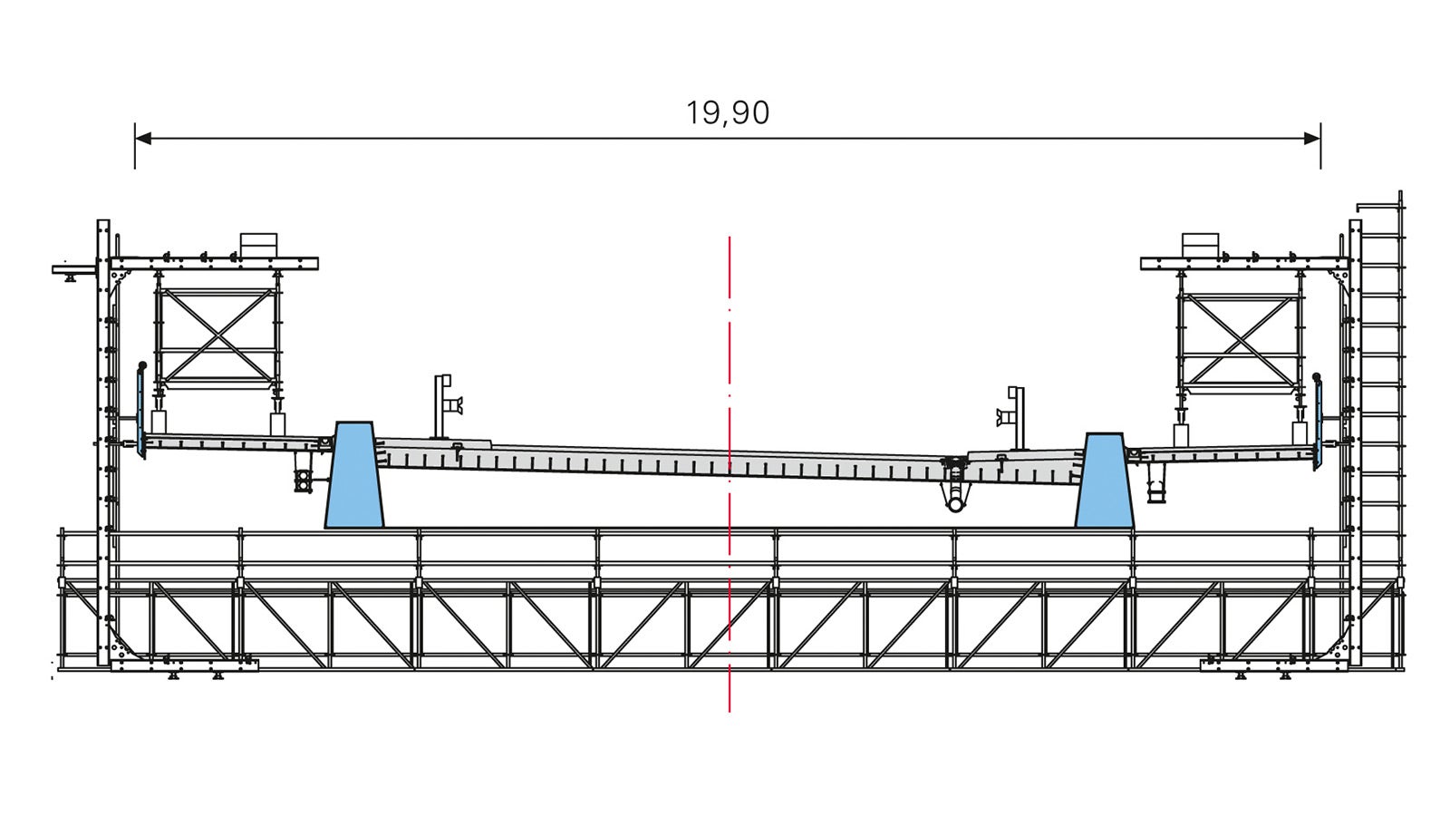 Baukastensystem für große Spannweiten und hohe Lasten: Der LGS Fachwerkbinder erlaubt – verbunden mit den Kernbauteilen des PERI UP Gerüstbaukastens– sichere und rationelle Lösungen sowie vielseitige Anwendungsmöglichkeiten.