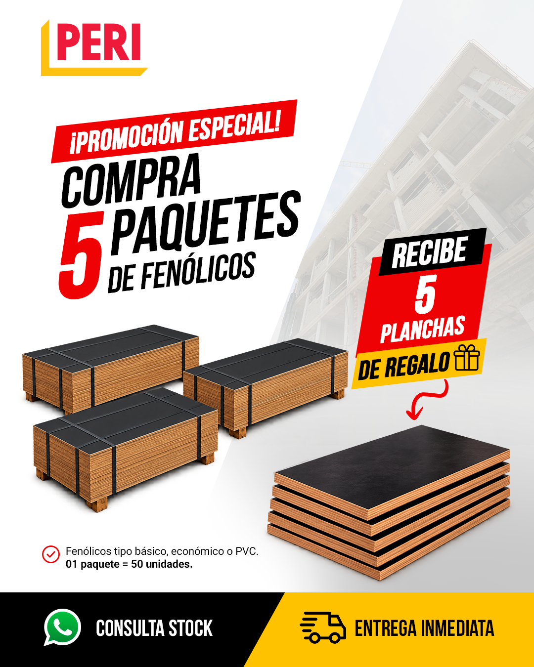 Promoción 5 paquetes de tableros y gana 5 planchas de regalo