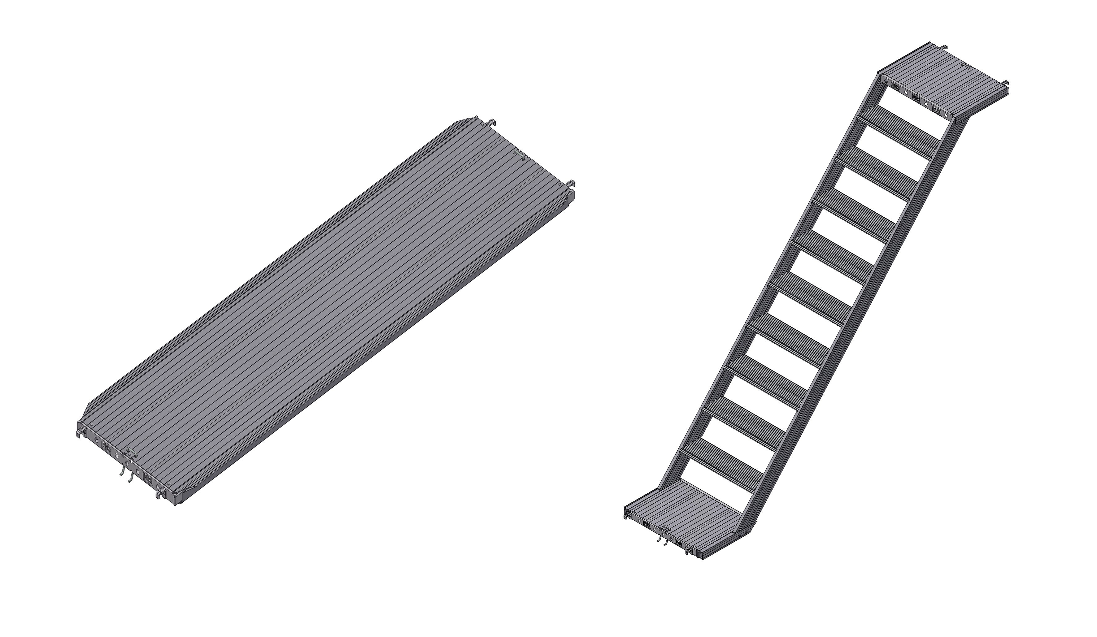 Pour l’échafaudage de façade PERI UP Easy, PERI a présenté de nouveaux composants système lors de la bauma : par exemple, de nouveaux plateaux aluminium, et un escalier d’accès avec une largeur de 67 cm. 