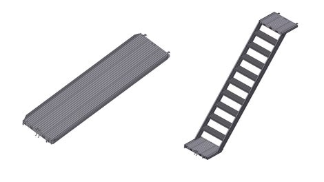 Pour l’échafaudage de façade PERI UP Easy, PERI a présenté de nouveaux composants système lors de la bauma : par exemple, de nouveaux plateaux aluminium, et un escalier d’accès avec une largeur de 67 cm. 