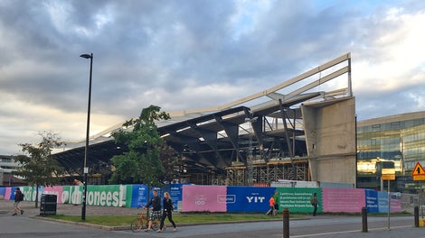 Keskustakirjaston työvaihe elokuun 2017 alussa.