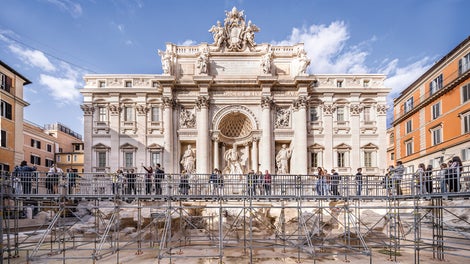 The access solution, consisting of PERI UP Modular Scaffolding and the PERI UP Public Stair, gave visitors a unique view of the Baroque cultural monument.
