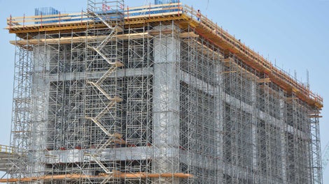 Large sized slab of 969 m² at 31m high